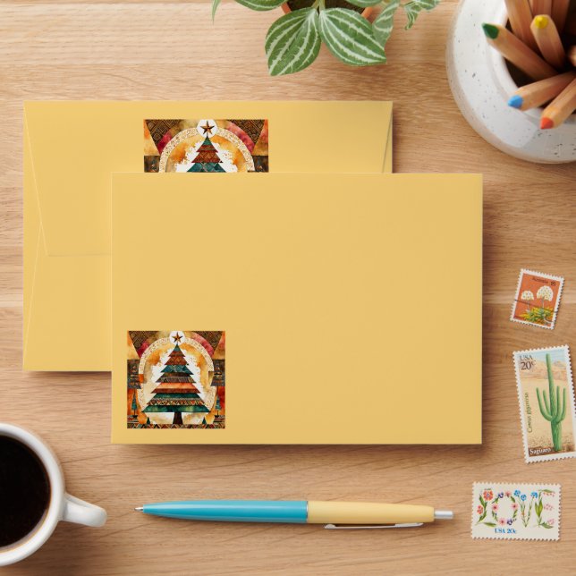 Christmas Tree in abstract art 44 - Fan Fun Envelope (Desk)