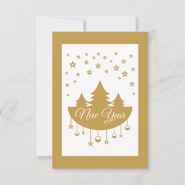 Christmas tree in brown Christmas Card (Front)