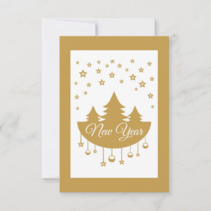Christmas tree in brown Christmas Card