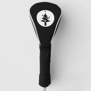 Christmas tree in circle golf head cover