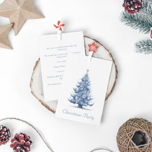 Christmas Tree in Delft Blue customisable Invitation