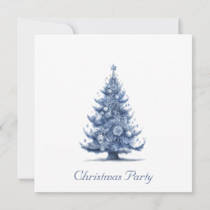 Christmas Tree in Delft Blue customizable Save The Date