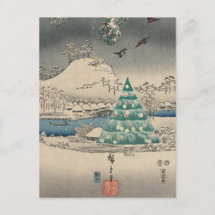 Christmas Tree in Snowy landscape  Postcard