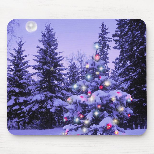 Christmas Tree in the Forest Mouse Pad (Front)