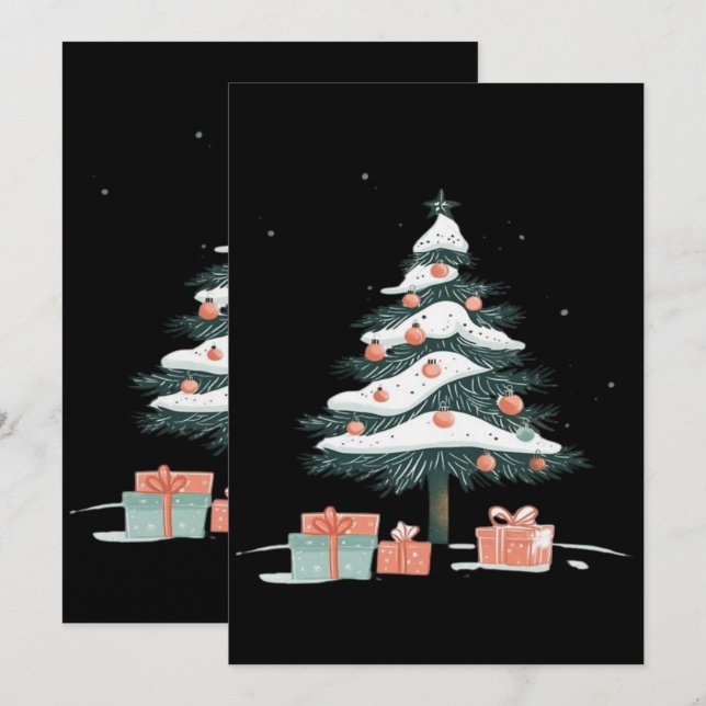 Christmas tree  invitation (Front/Back)