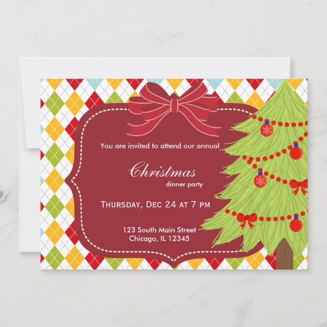 Christmas tree invitation (Front)