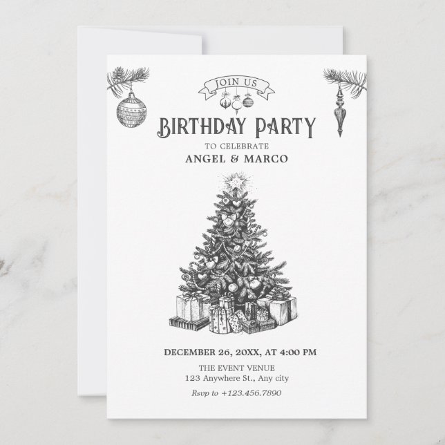 Christmas tree  invitation (Front)