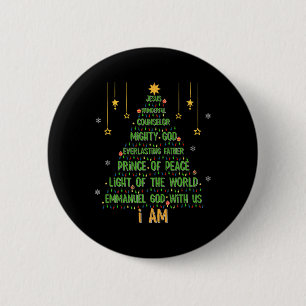Christmas Tree Jesus Christian Bible Faith Holiday 6 Cm Round Badge
