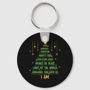 Christmas Tree Jesus Christian Bible Faith Holiday Key Ring