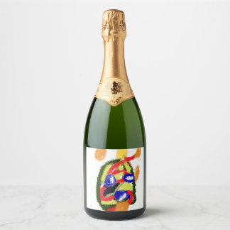 Christmas tree joy sparkling wine label