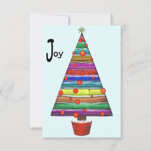 Christmas tree Joy Thank You Card