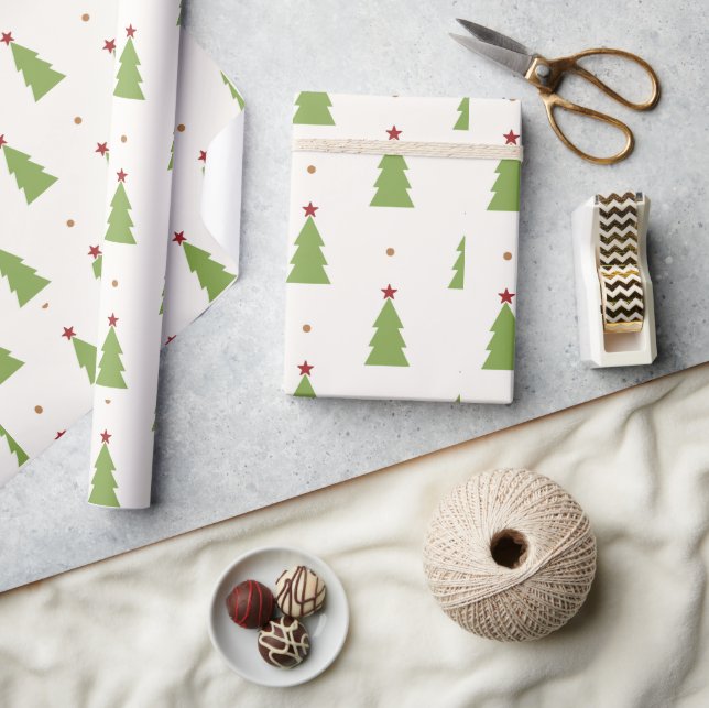 Christmas Tree Joyful Christmas Holiday Gift  Wrapping Paper (Crafts)