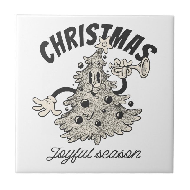 Christmas Tree Joyful Season  Tile (Front)