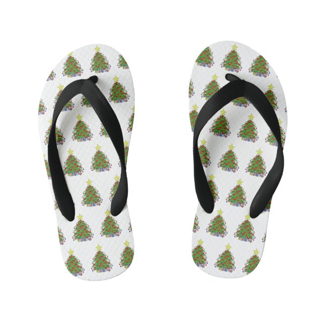 Christmas tree kid's jandals (Footbed)