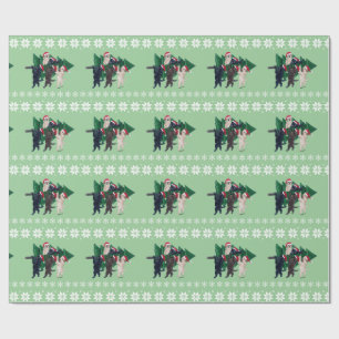 Christmas Tree Labradors in the snow field Wrapping Paper