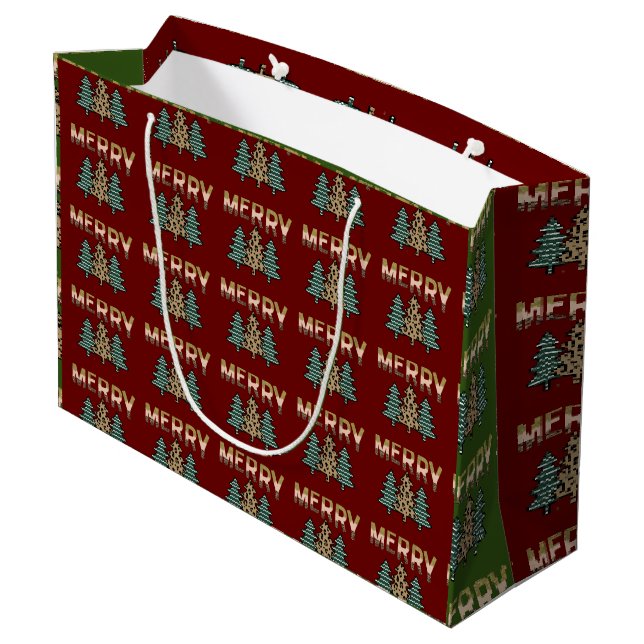  Christmas Tree  Large Gift Bag (Back Angled)