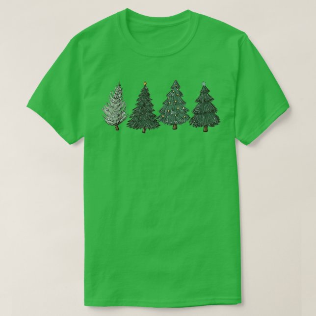 Christmas Tree Led Light Pine Tree Xmas Light Camp T-Shirt (Design Front)