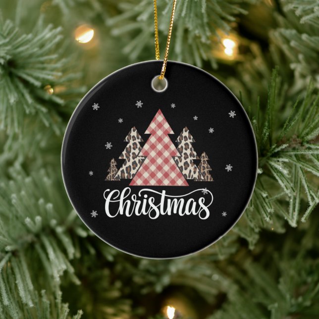 Christmas Tree Leopard Funny Xmas Holiday  Ceramic Tree Decoration (Tree)