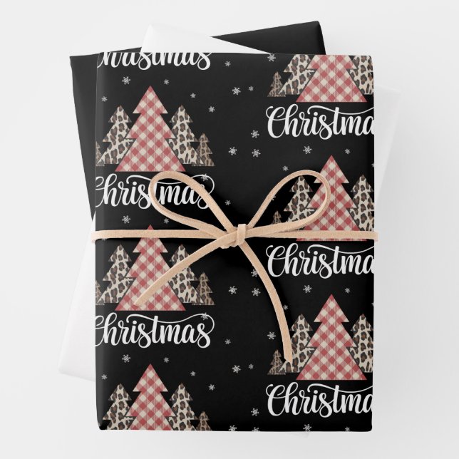 Christmas Tree Leopard Funny Xmas Holiday  Wrapping Paper Sheet (In situ)