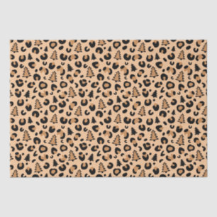 Christmas Tree Leopard Print Pattern Tissue Paper
