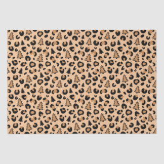 Christmas Tree Leopard Print Pattern Tissue Paper