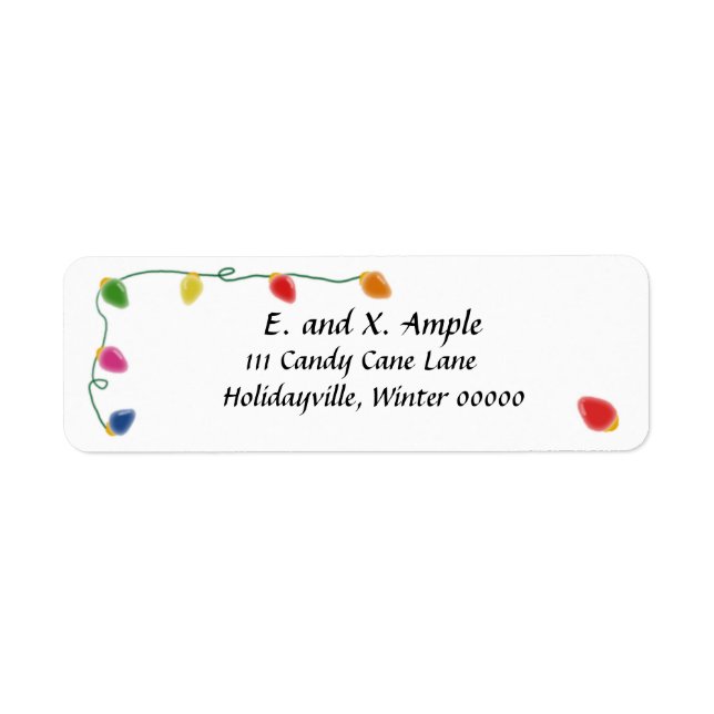 Christmas Tree Light Return Address Labels (Front)