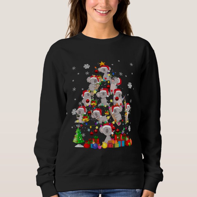 Christmas Tree Light Santa Koala Bear Animal Sweatshirt (Front)