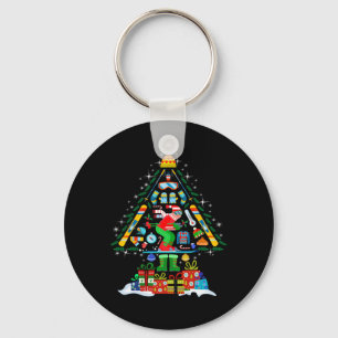 Christmas Tree Light Xmas Skiing Ski Snowboard Sno Key Ring