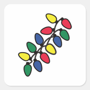 Christmas Tree Lights  50 Square Sticker