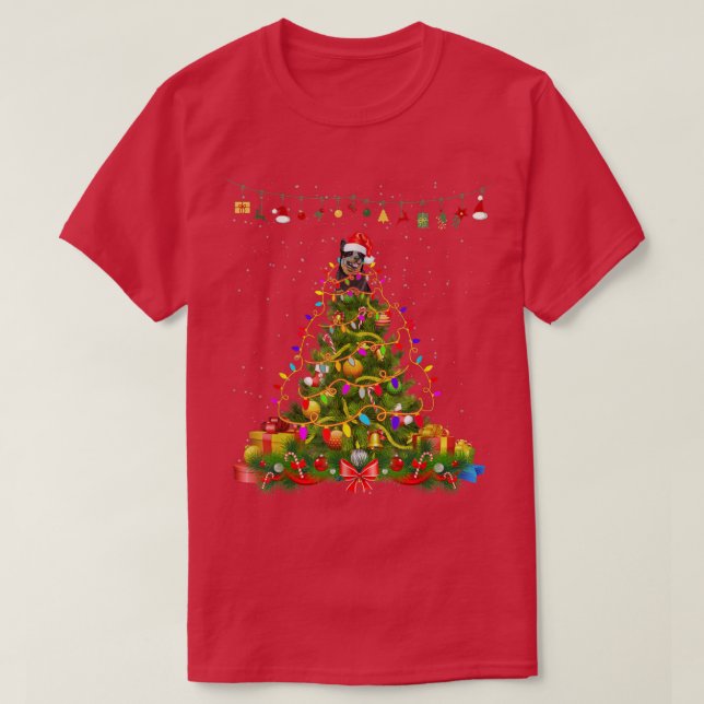 Christmas Tree Lights Australian Cattle Dog Dog Gi T-Shirt (Design Front)