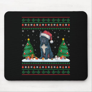 Christmas Tree Lights Cane Corso Dog Santa Ugly Xm Mouse Pad