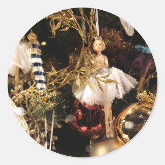 Christmas Tree Lights Glaskugeln Classic Round Sticker