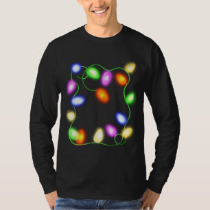 Christmas Tree Lights Glowing Festive Graphic T-Shirt