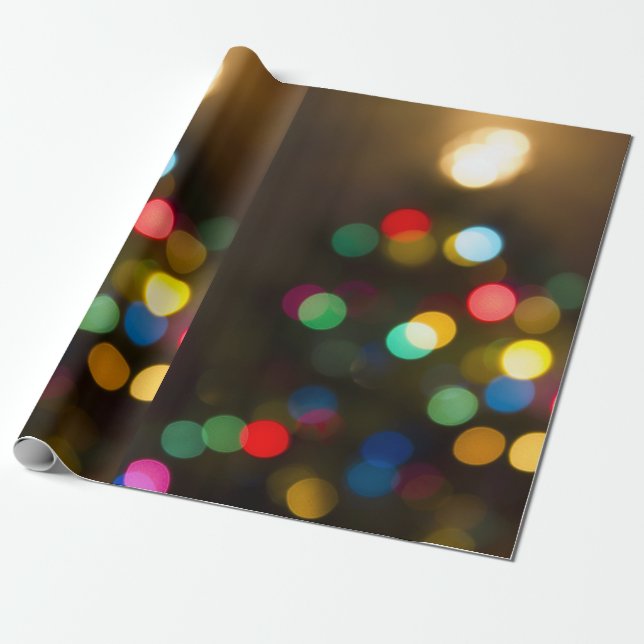 Christmas Tree Lights Holiday Gift Wrap (Unrolled)