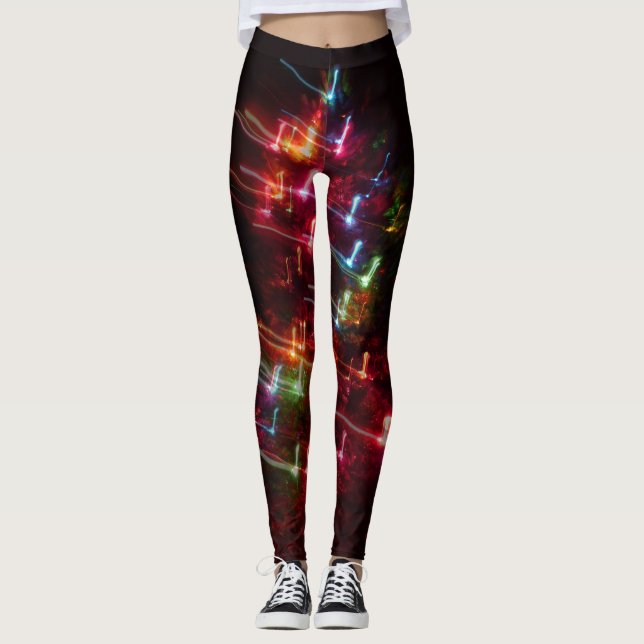 Christmas Tree Lights Leggings (Front)