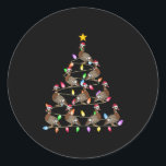 Christmas Tree Lights Men Women Santa Muscovy Duck Classic Round Sticker<br><div class="desc">Christmas Tree Lights Men Women Santa Muscovy Duck Xmas Pjs</div>