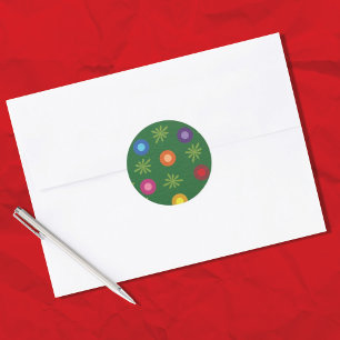 Christmas Tree Lights Multicolor Classic Round Sticker