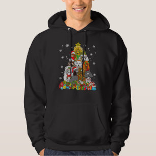Christmas Tree Lights Poodle Dog Lover Xmas Pajama Hoodie