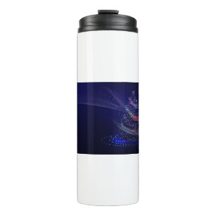 Christmas Tree Lights Stars Glowing Shining Shiny. Thermal Tumbler