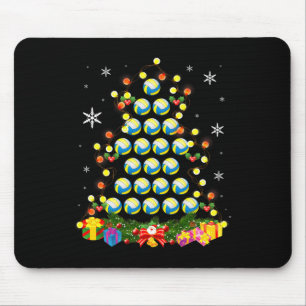 Christmas Tree Lights Volleyball Ball Santa Hat Xm Mouse Pad