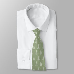 Christmas Tree Line Art Print - Neck Tie
