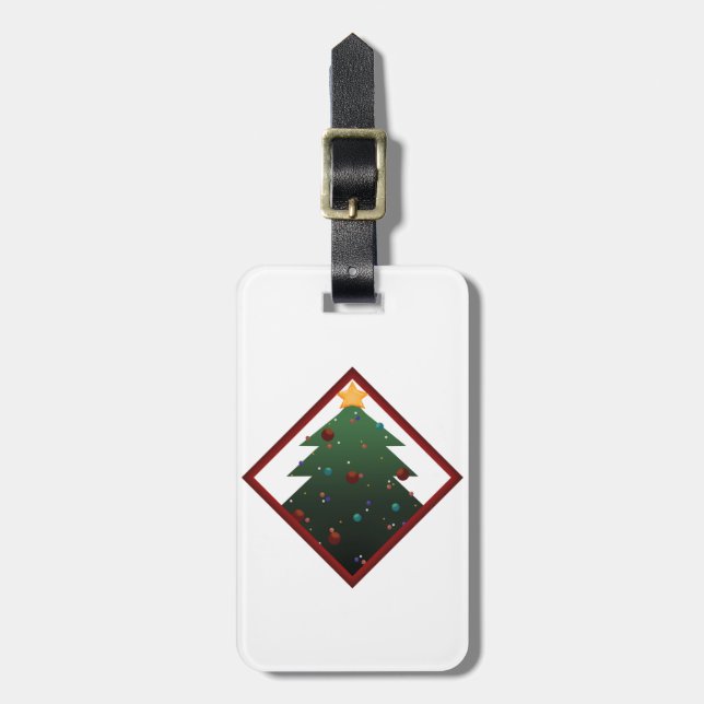 Christmas Tree Luggage Tag (Front Vertical)