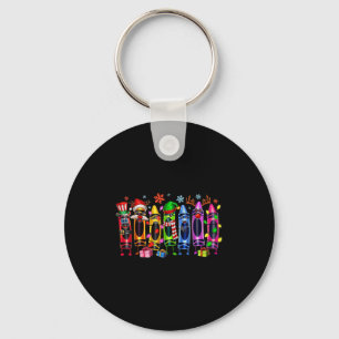 Christmas Tree Made Of Crayons School Teacher Life Key Ring