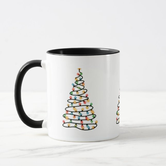 Christmas Tree Made of Lights Mug (Left)