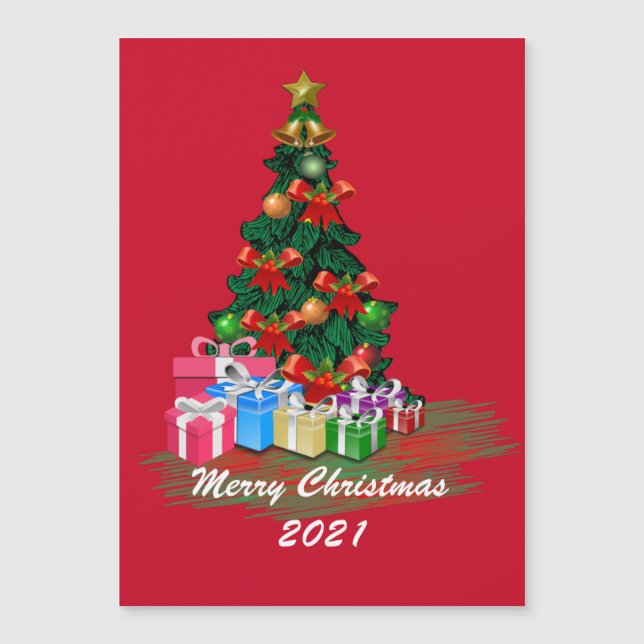 Christmas Tree Magnetic Card (Front)