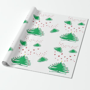 Christmas Tree Matte Wrapping Paper, 30 in x 6 ft Paper