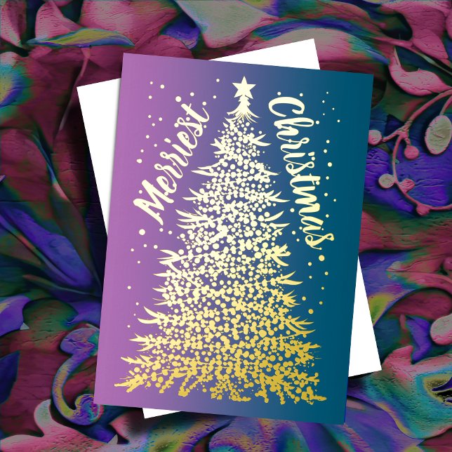 Christmas Tree Merriest Christmas Teal Ombre (Creator Uploaded)