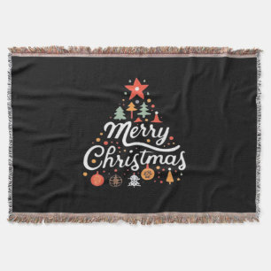 Christmas Tree Merry Christmas Classic Throw Blanket