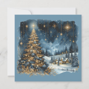 Christmas tree & Merry Christmas customisable  Holiday Card