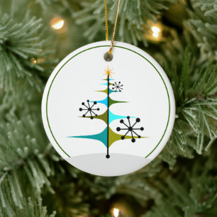 Christmas Tree - Mid Century Atomic Ceramic Tree Decoration